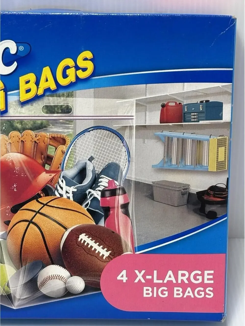 Ziploc Big Bags XL 10 Gallon 4 Count Heavy Duty Storage Bags Expandable Bottom